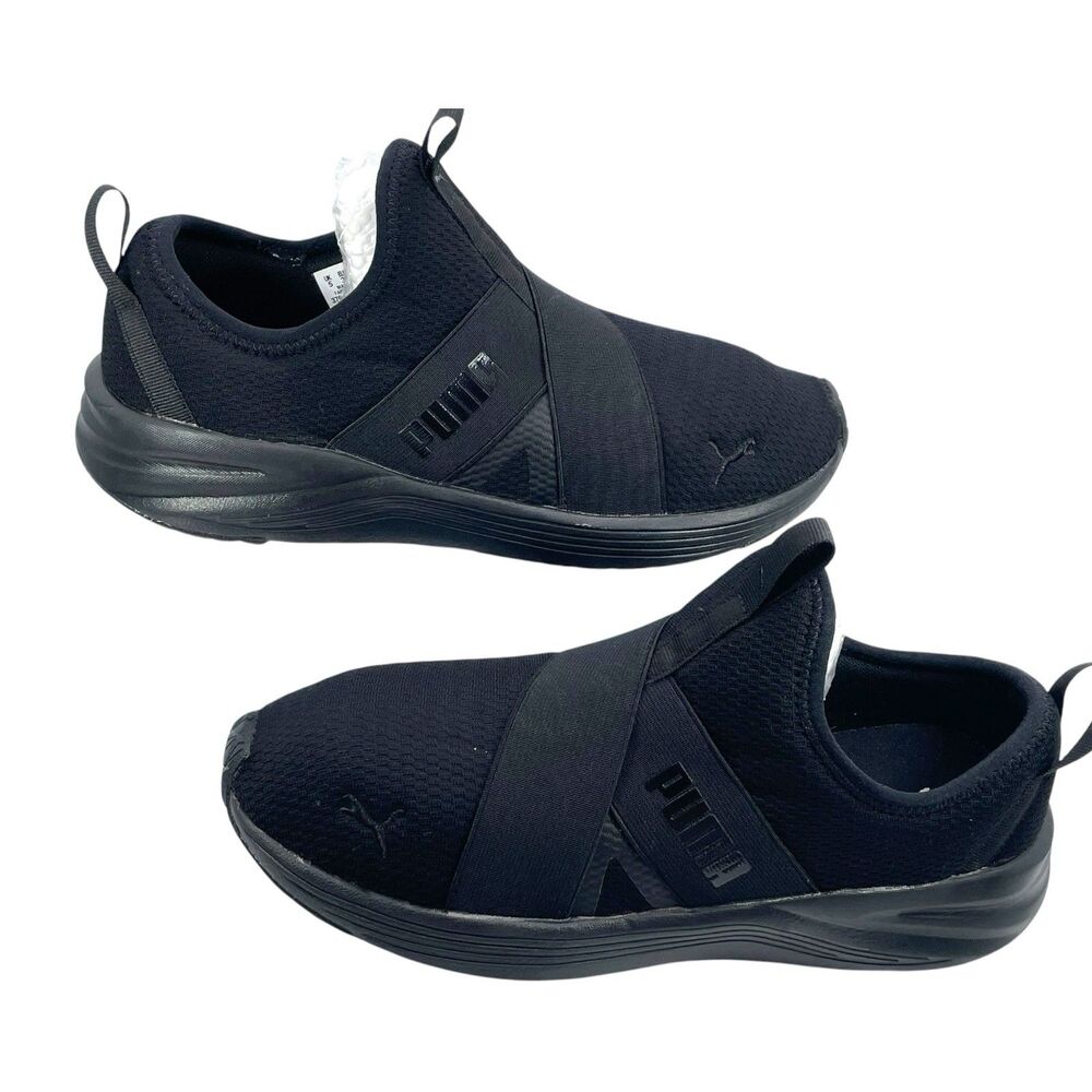 Puma Prowl Slip On Women’s Size 7.5 Black Training Sneakers Cross Strap